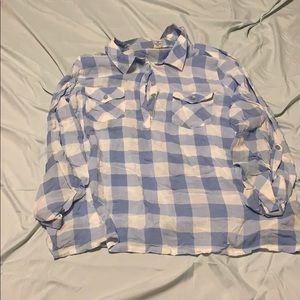 Plus Blue Plaid Button-up